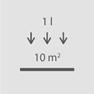 Consommation moyenne 10m²/L Conso moyenne 10m²/1l