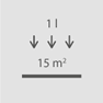 Consommation moyenne 15m²/L Conso moyenne 15m²/1l
