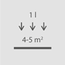 Consommation moyenne 4 à 5m²/L Conso moyenne 4-5m²/1l