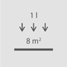 Consommation moyenne 8m²/L Conso moyenne 8m²/1l