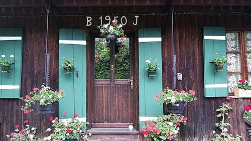 Porte avec effet chalet d'alpage