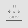 Conso moyenne 6-8m²/1l